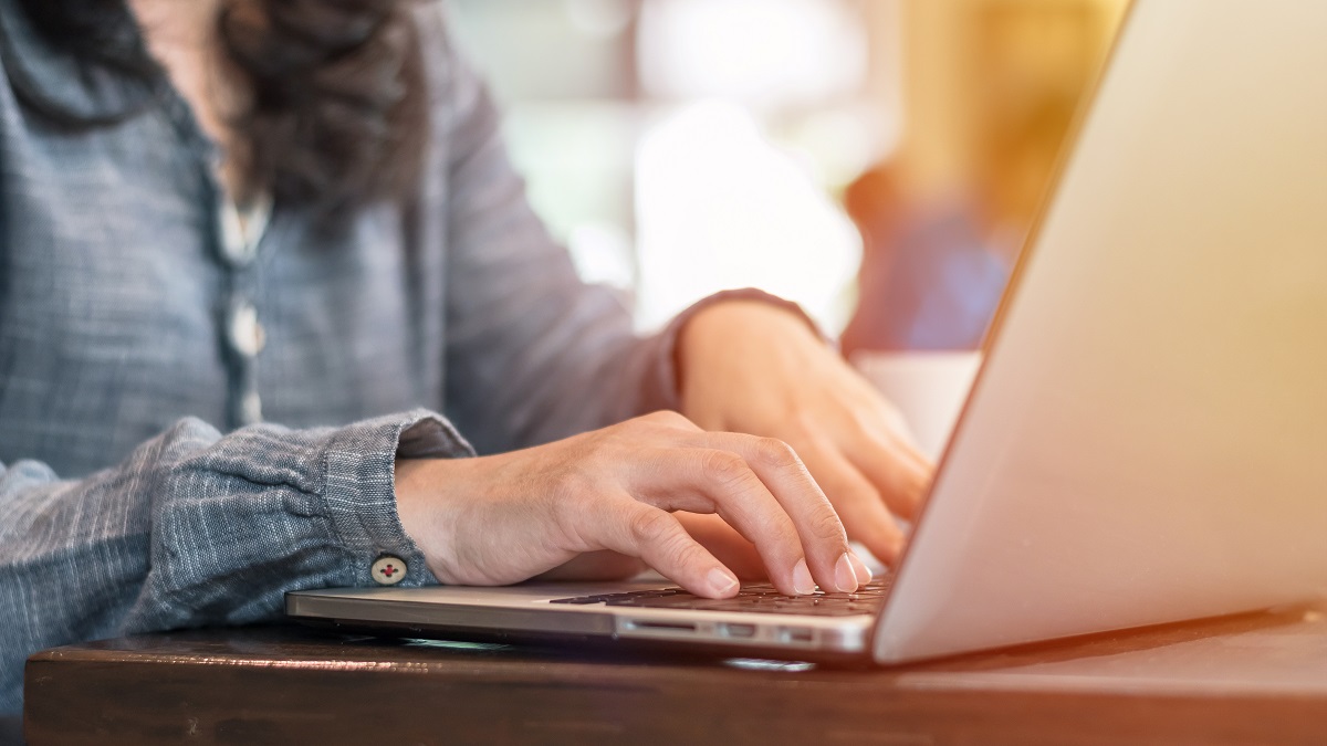 woman using a laptop