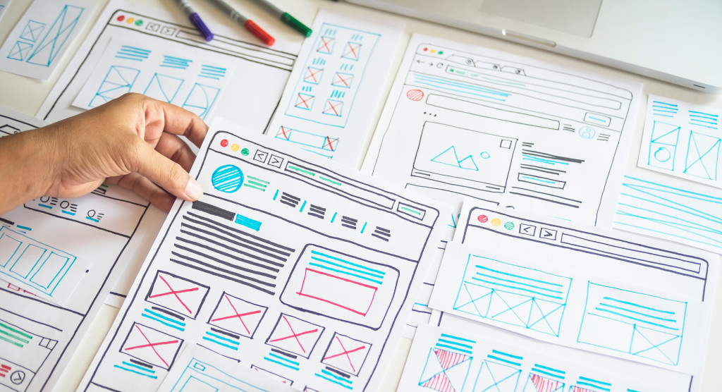 web design manually designed in the table